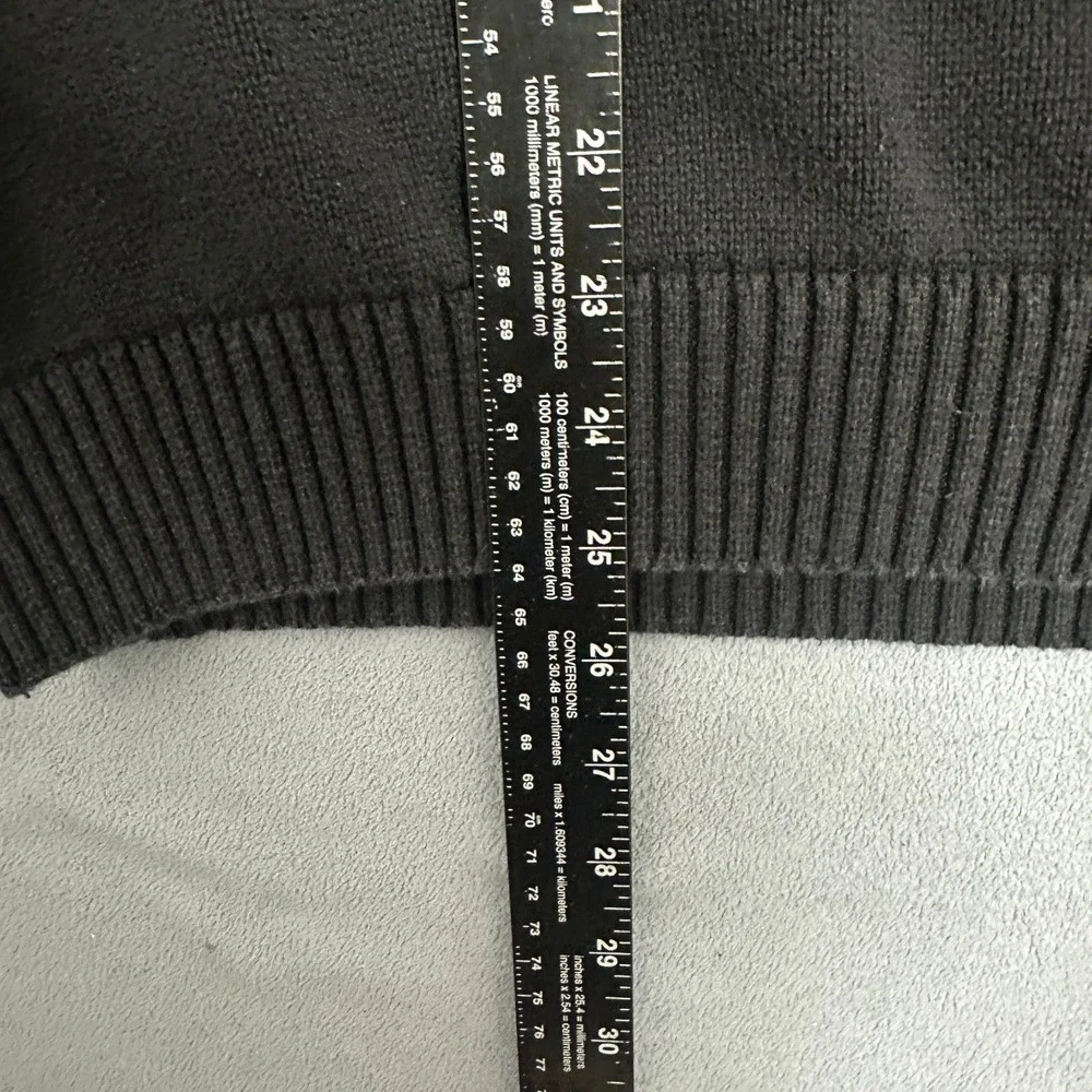 US Polo Assn 1/4 Zip Pullover Sweater Long Sleeves Cotton Black‎ Mens Size Large